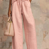 Cloe | Conjunto de dos piezas: Camisa de estilo relajado y pantalón de pernera ancha