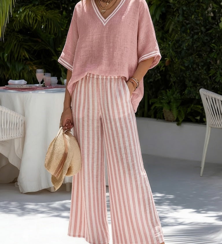Heidi | Conjunto lino a rayas