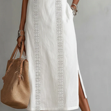 Jimena - Vestido midi de lino con cuello mao