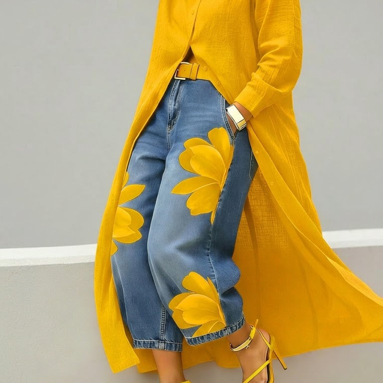 Fawzia | Vestido de & Conjunto de jeans florales