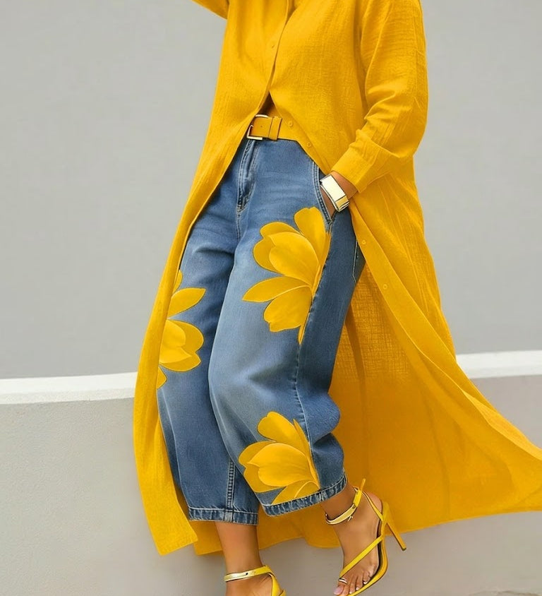 Fawzia | Vestido de & Conjunto de jeans florales