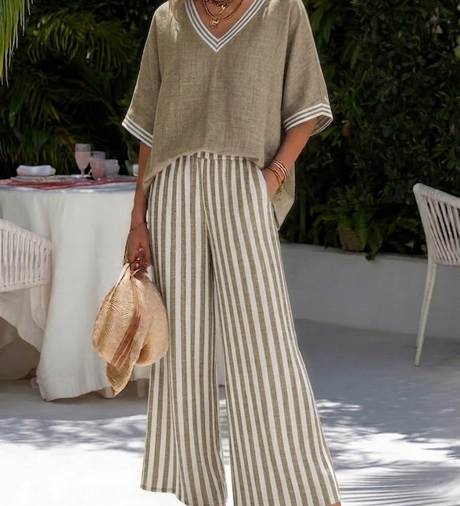 Heidi | Conjunto lino a rayas