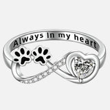 Elara™ | Anillo Infinito Corazón de Patita
