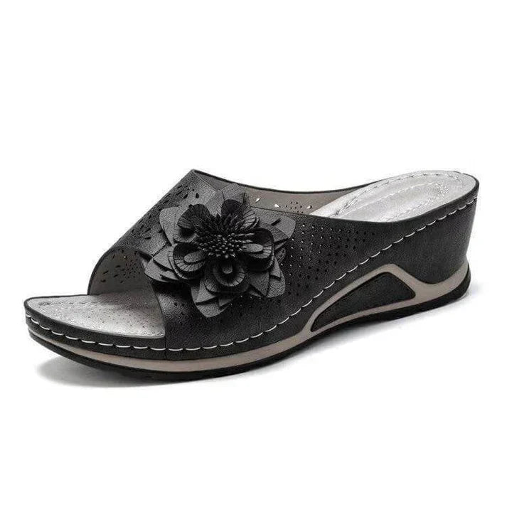 Sandalias ortopédicas de cuero suave con soporte para el arco del pie