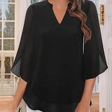 Aseret | Blusa de gasa chiffon con escote en V