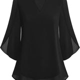 Aseret | Blusa de gasa chiffon con escote en V