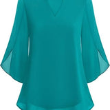 Aseret | Blusa de gasa chiffon con escote en V