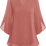 Aseret | Blusa de gasa chiffon con escote en V