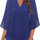 Aseret | Blusa de gasa chiffon con escote en V