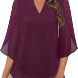 Aseret | Blusa de gasa chiffon con escote en V