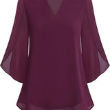 Aseret | Blusa de gasa chiffon con escote en V