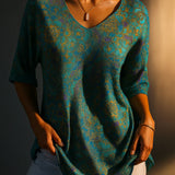 Carmenza | Suéter Casual de Arte Retro para Mujeres