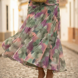 Leo | Vestido largo fruncido para mujer con cuello en V elegante | Boda